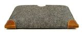 MacBook AIR *ALL MODELS* grey felt case sleeve WITH LEATHER