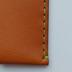 Leather card / business card wallet, 10 stitch colours to choose from